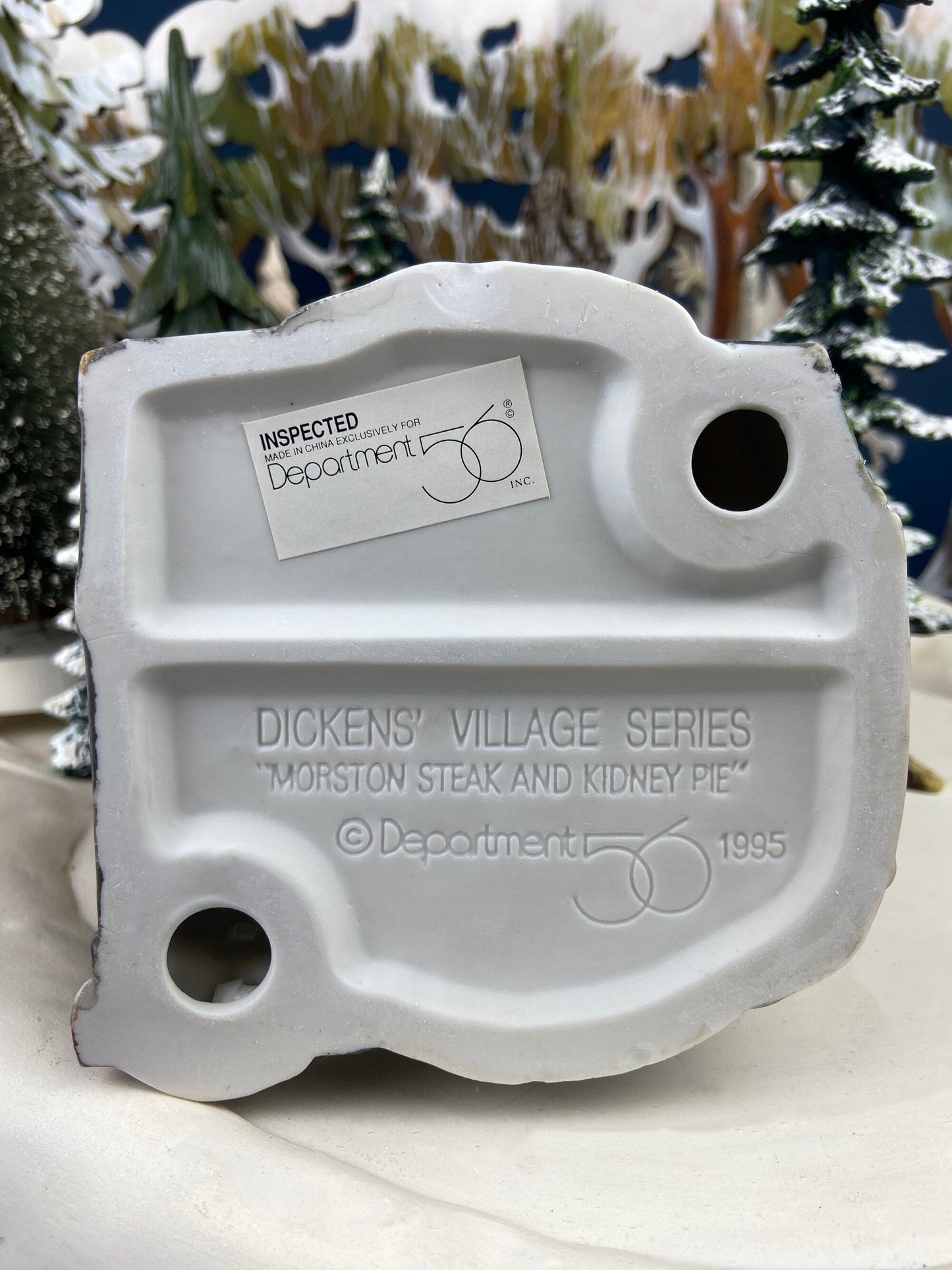 Christmas Department 56 Morston Steak and Kidney Pie. Dickens Village Series. Hand Painted Porcelain Building with Lights. - Tampa Home & Garden Store
