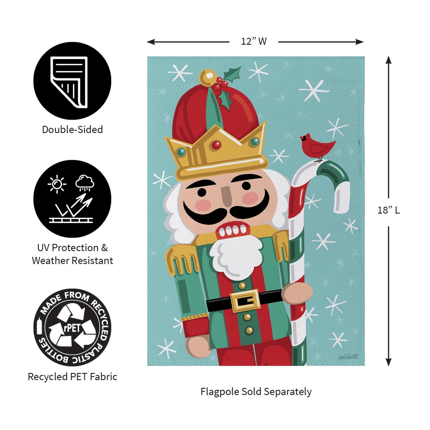 Christmas Icons Reversible Suede Garden Flag - Tampa Home & Garden Store