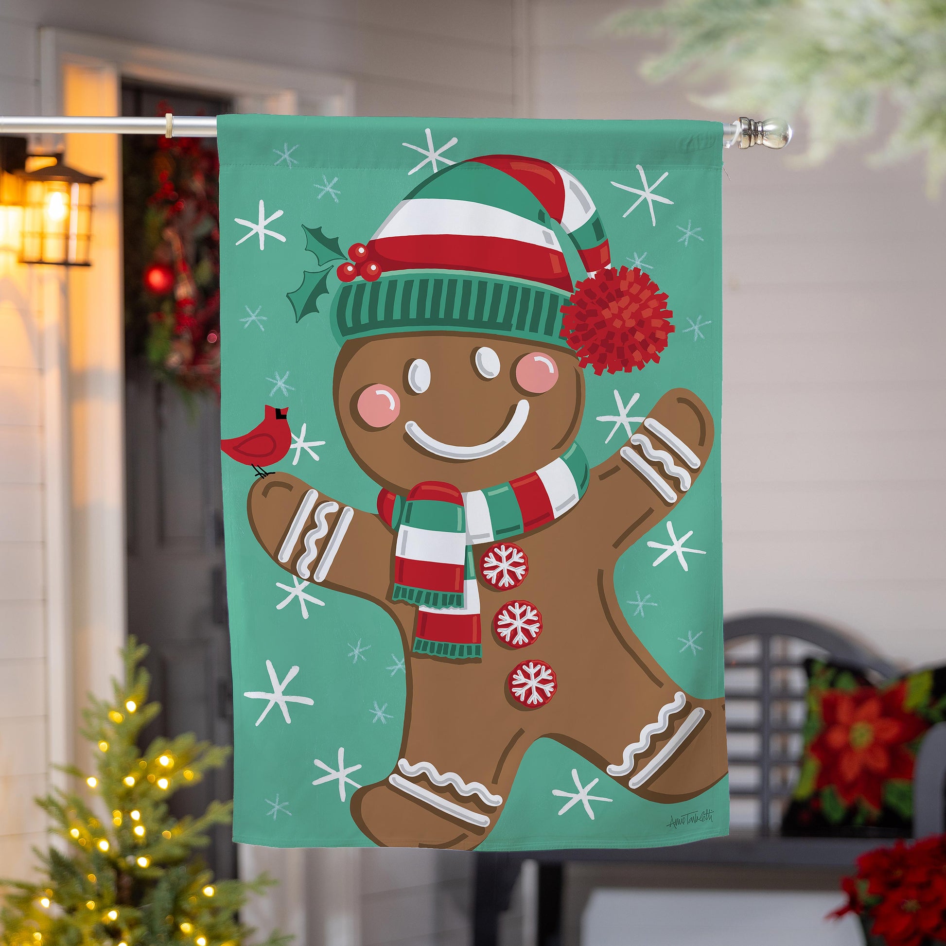 Christmas Icons Reversible Suede House Flag - Tampa Home & Garden Store