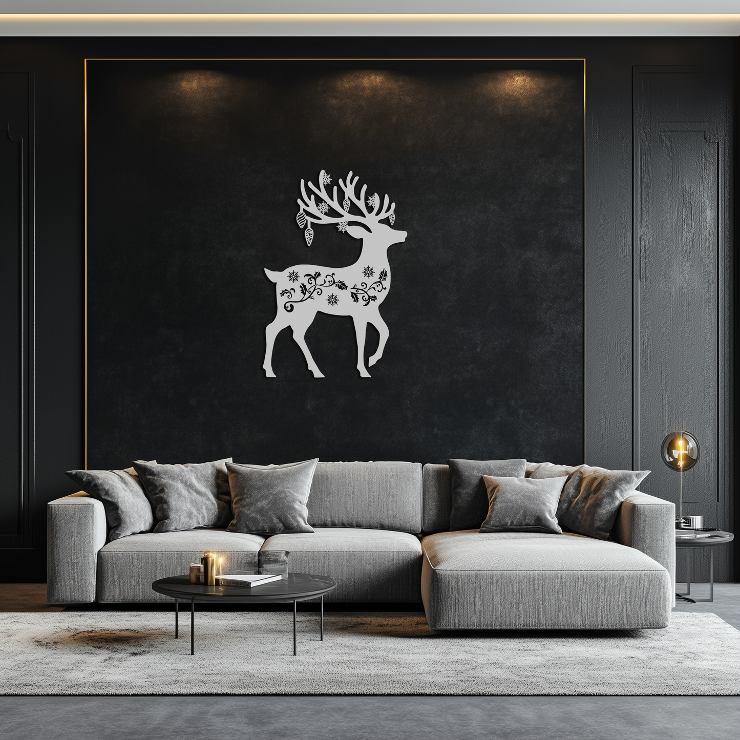 Christmas Reindeer Metal Wall Art - Decorative Holiday Steel Deer Design- KAF308 - Tampa Home & Garden Store