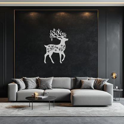Christmas Reindeer Metal Wall Art - Decorative Holiday Steel Deer Design- KAF308 - Tampa Home & Garden Store