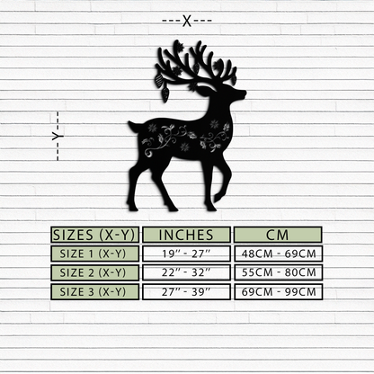 Christmas Reindeer Metal Wall Art - Decorative Holiday Steel Deer Design- KAF308 - Tampa Home & Garden Store