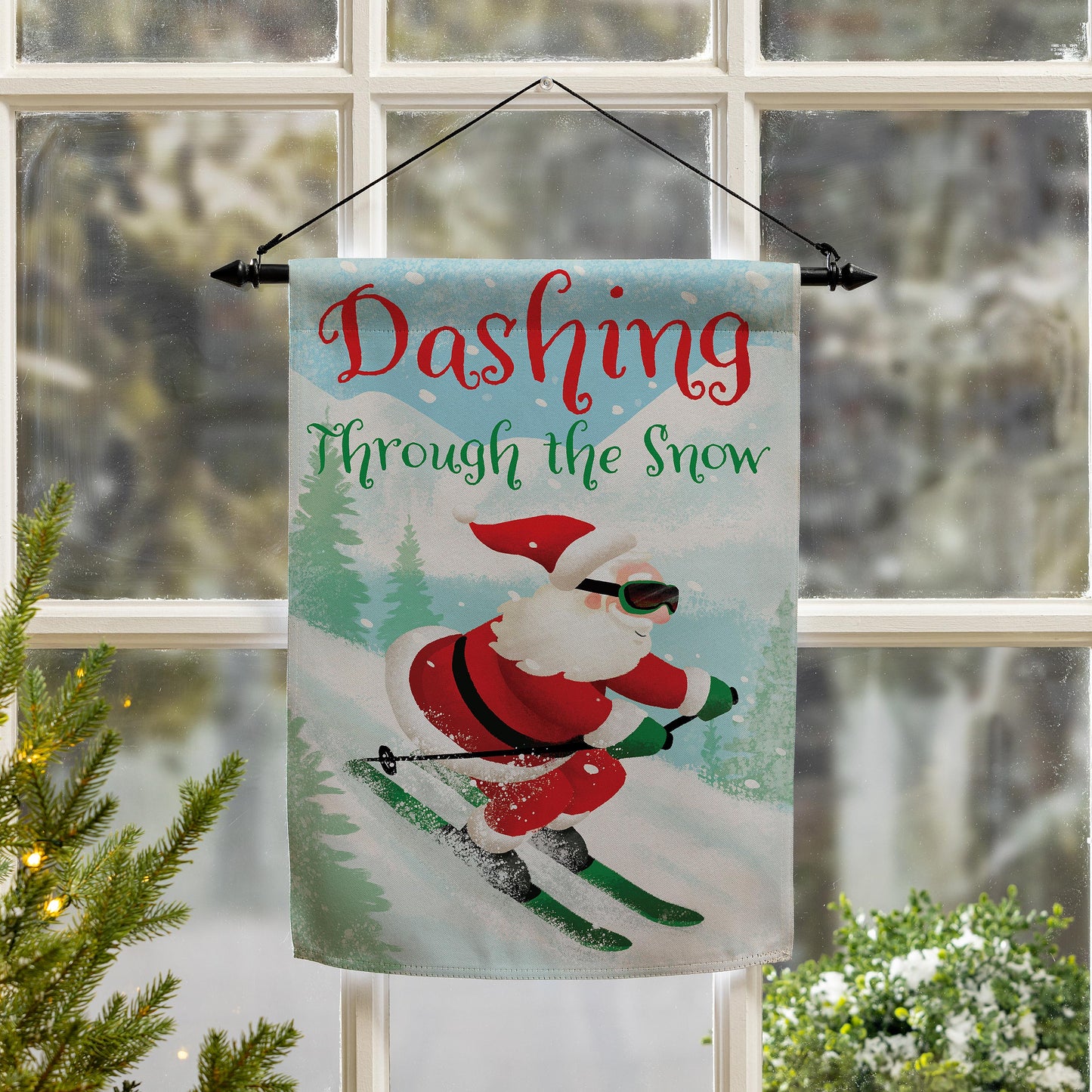 Christmas Skiing Suede Garden Flag Double Sided - Tampa Home & Garden Store