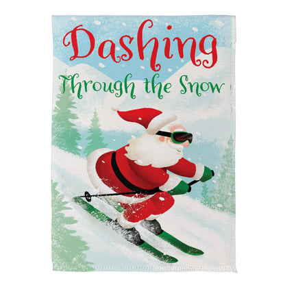 Christmas Skiing Suede Garden Flag Double Sided - Tampa Home & Garden Store
