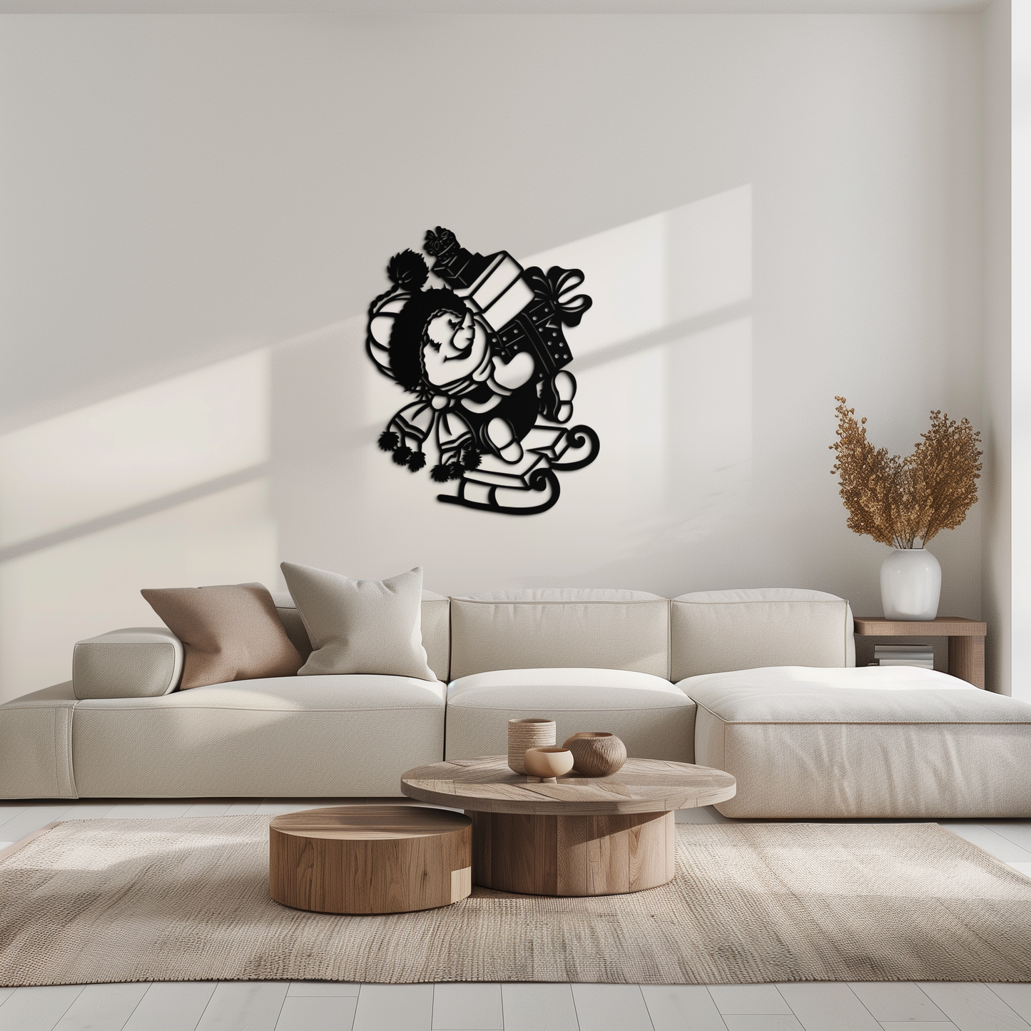 Christmas Snowman Metal Wall Art - Festive Holiday Gift Decor with Cute Snowman on Sled- KAF310 - Tampa Home & Garden Store