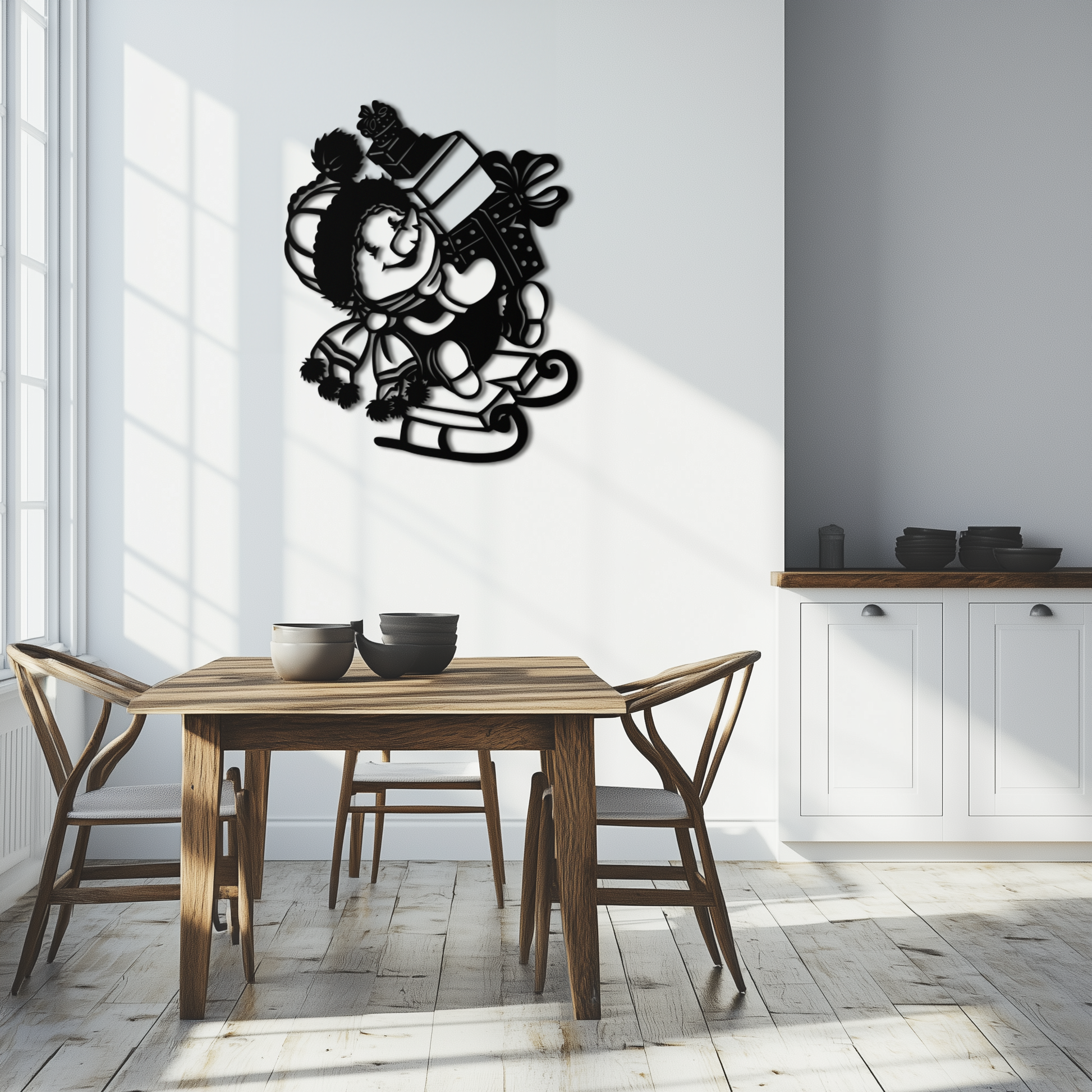 Christmas Snowman Metal Wall Art - Festive Holiday Gift Decor with Cute Snowman on Sled- KAF310 - Tampa Home & Garden Store