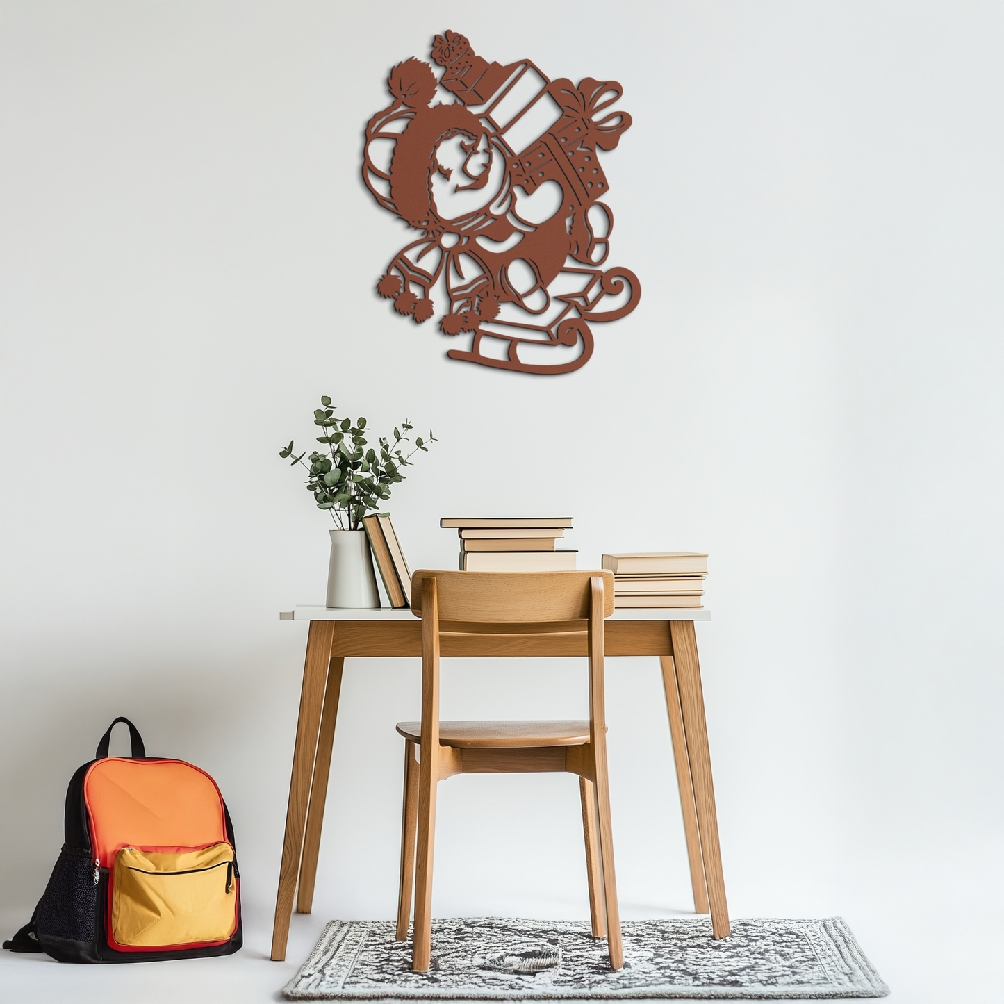 Christmas Snowman Metal Wall Art - Festive Holiday Gift Decor with Cute Snowman on Sled- KAF310 - Tampa Home & Garden Store