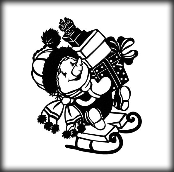 Christmas Snowman Metal Wall Art - Festive Holiday Gift Decor with Cute Snowman on Sled- KAF310 - Tampa Home & Garden Store