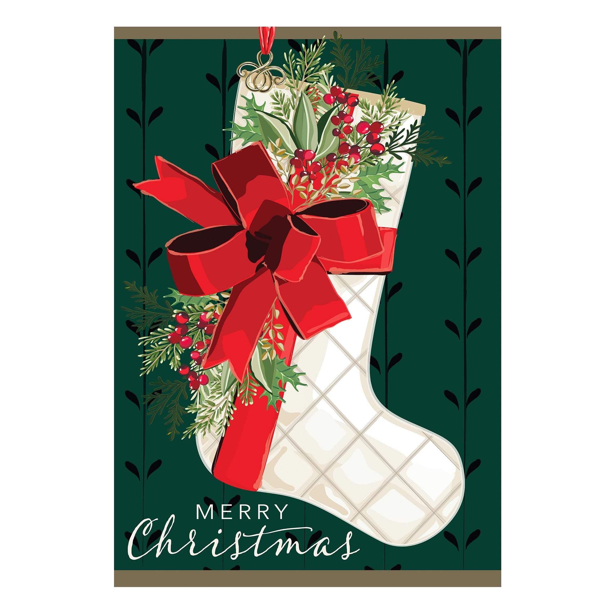Christmas Stocking Applique House Flag - Tampa Home & Garden Store