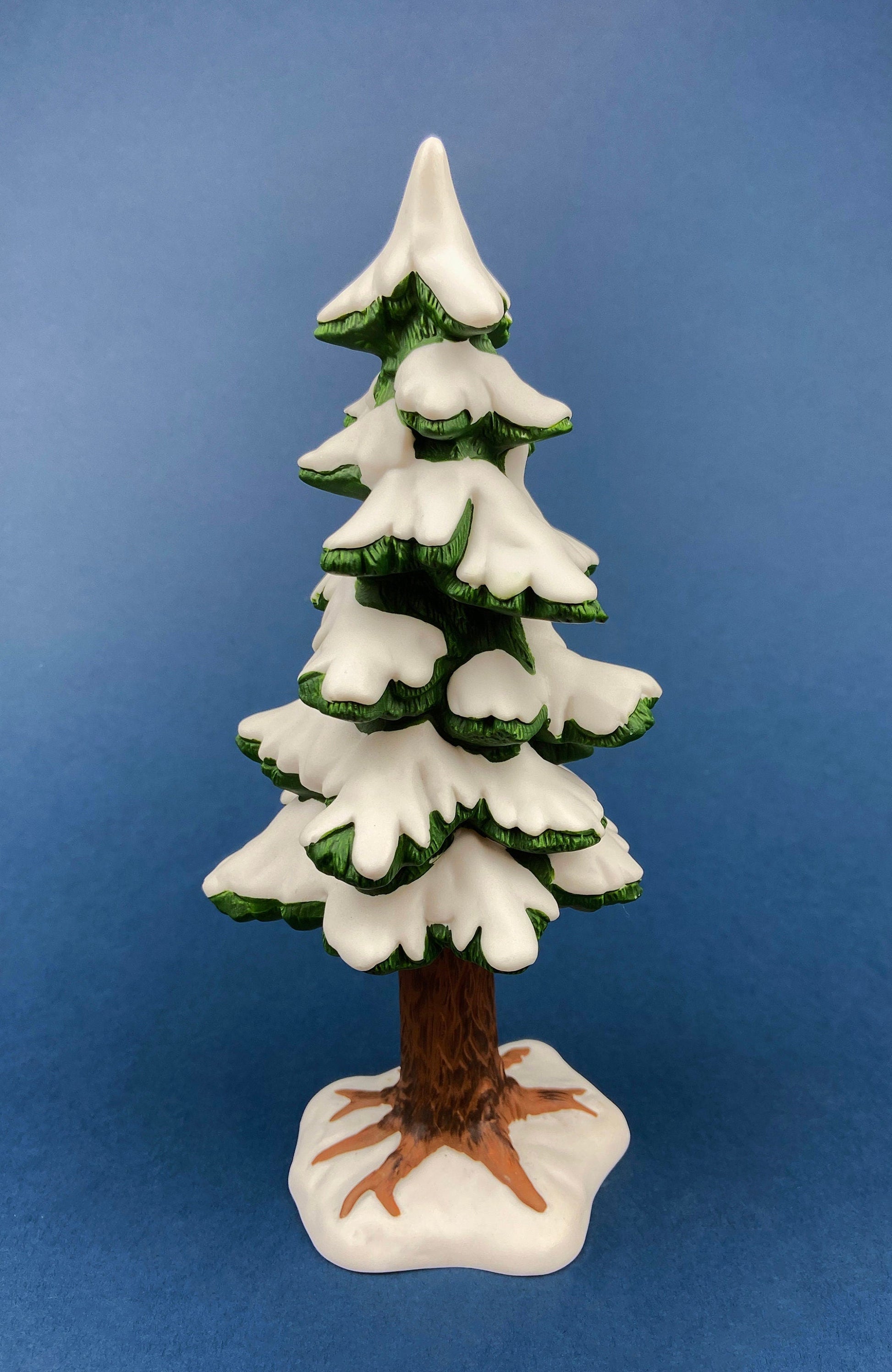 Christmas Tree Covered with Snow. Porcelain Village Pine by Department 56. Tree for Christmas Village. Free Standing Winter Decor Accessory. - Tampa Home & Garden Store