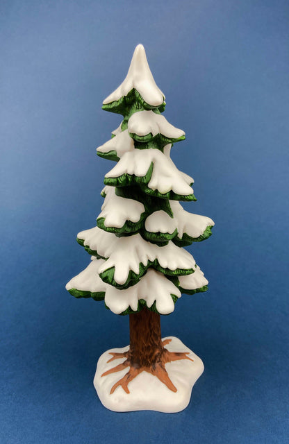 Christmas Tree Covered with Snow. Porcelain Village Pine by Department 56. Tree for Christmas Village. Free Standing Winter Decor Accessory. - Tampa Home & Garden Store