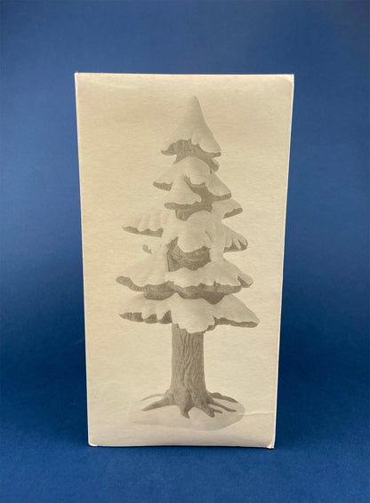 Christmas Tree Covered with Snow. Porcelain Village Pine by Department 56. Tree for Christmas Village. Free Standing Winter Decor Accessory. - Tampa Home & Garden Store