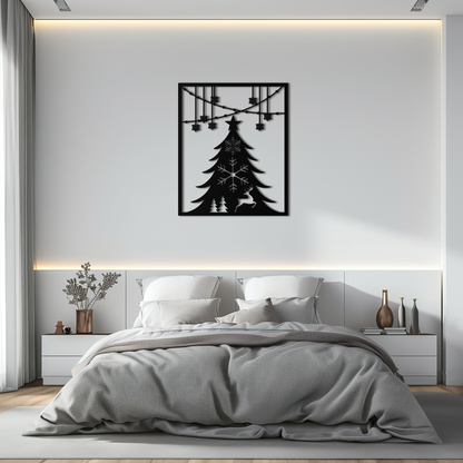 Christmas Tree Metal Wall Art – Elegant Holiday Silhouette Décor- KAF380 - Tampa Home & Garden Store