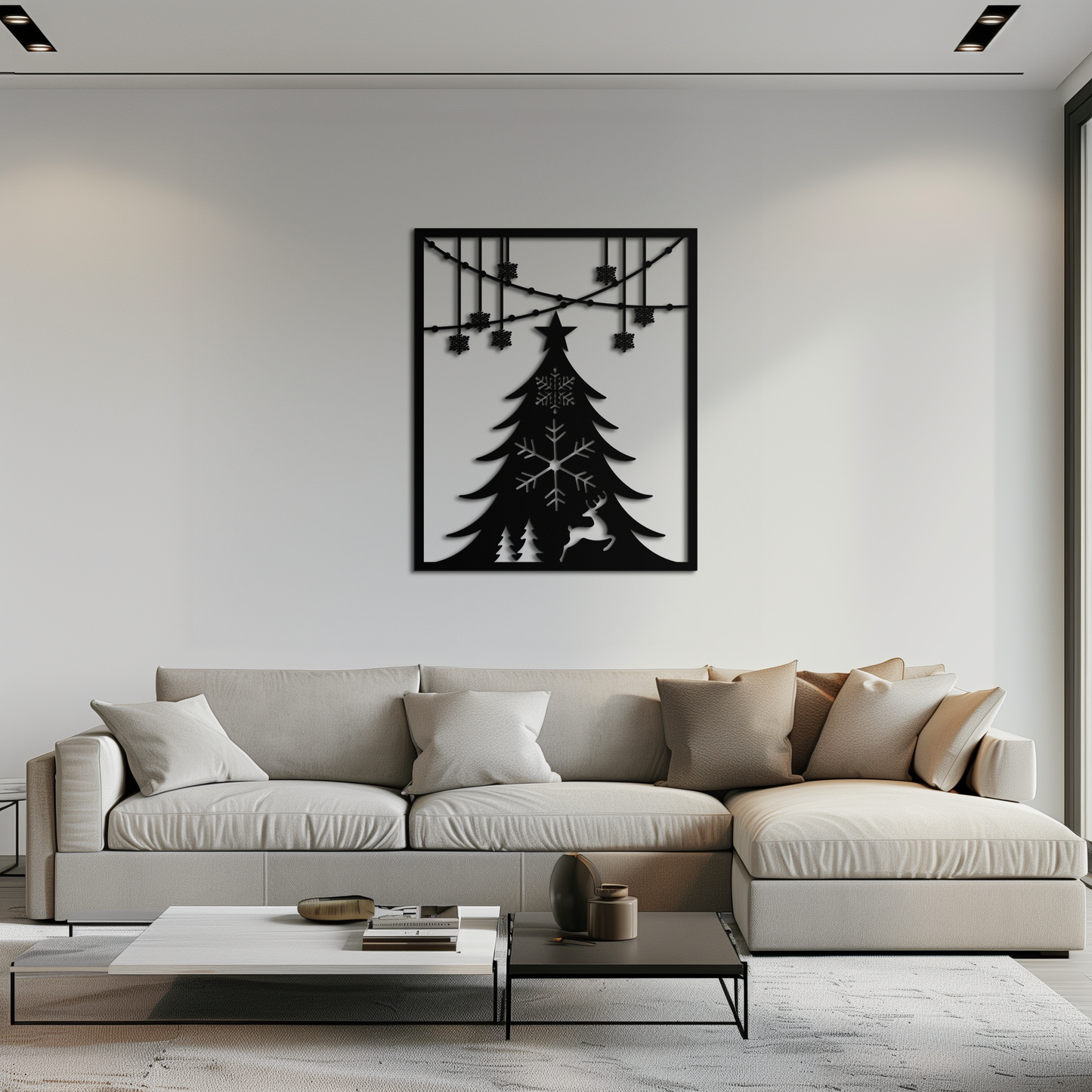 Christmas Tree Metal Wall Art – Elegant Holiday Silhouette Décor- KAF380 - Tampa Home & Garden Store