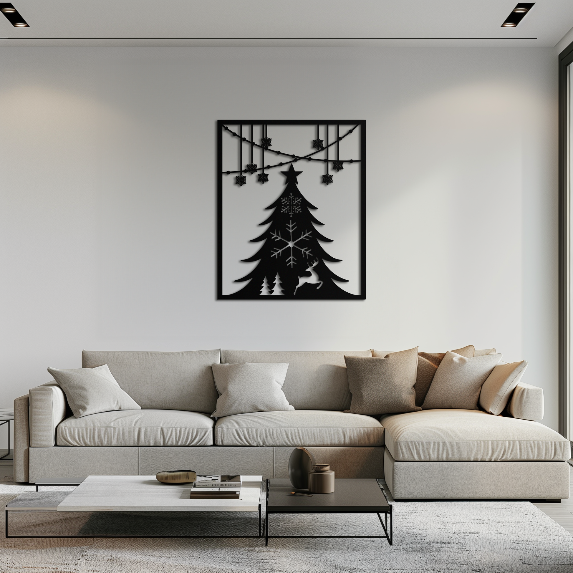 Christmas Tree Metal Wall Art – Elegant Holiday Silhouette Décor- KAF380 - Tampa Home & Garden Store