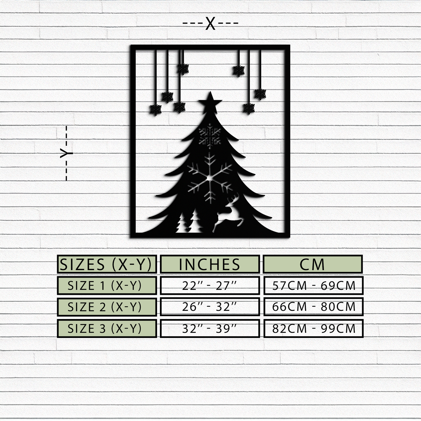 Christmas Tree Metal Wall Art – Elegant Holiday Silhouette Décor- KAF380 - Tampa Home & Garden Store
