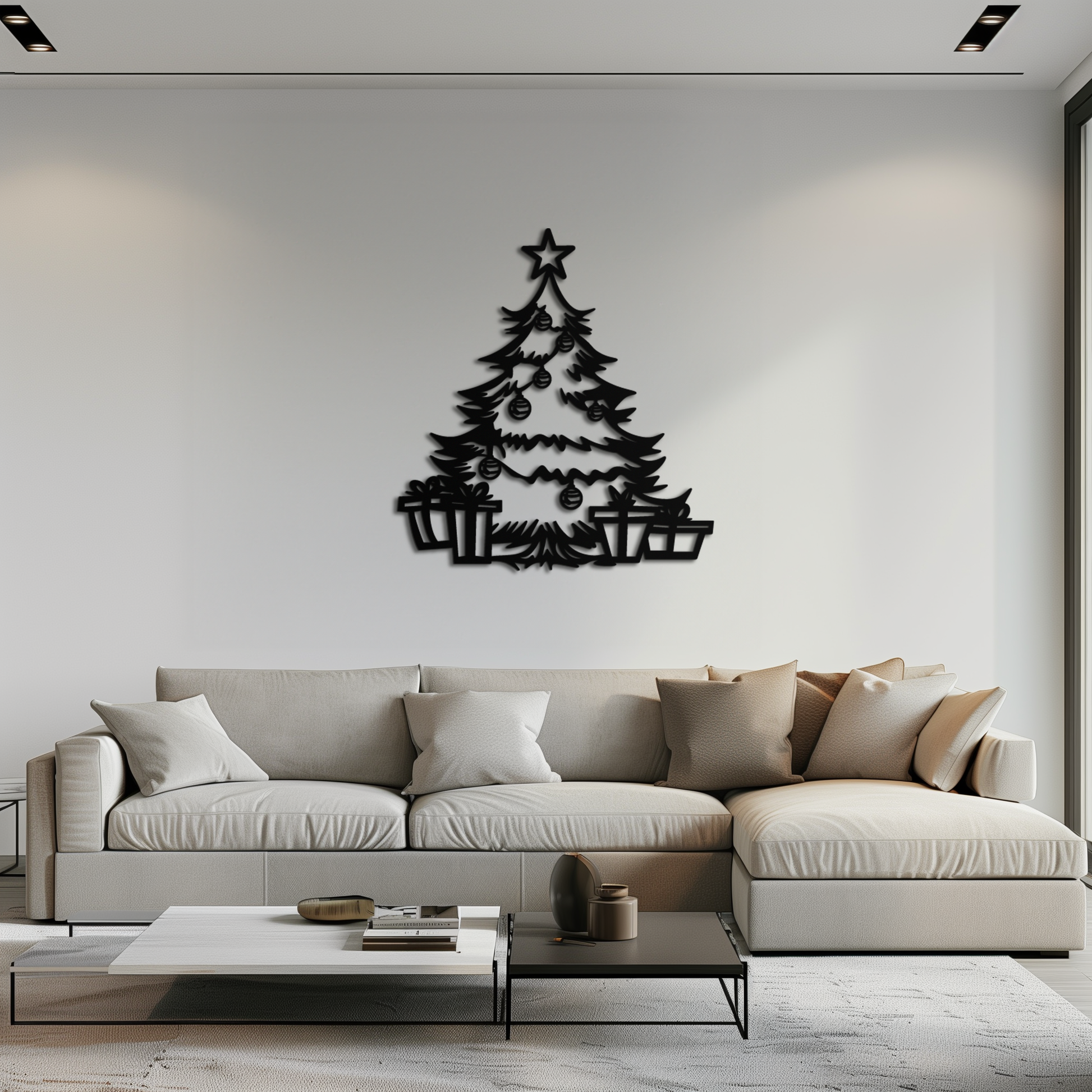 Christmas Tree Metal Wall Art - Festive Holiday Decor with Gifts- KAF298 - Tampa Home & Garden Store