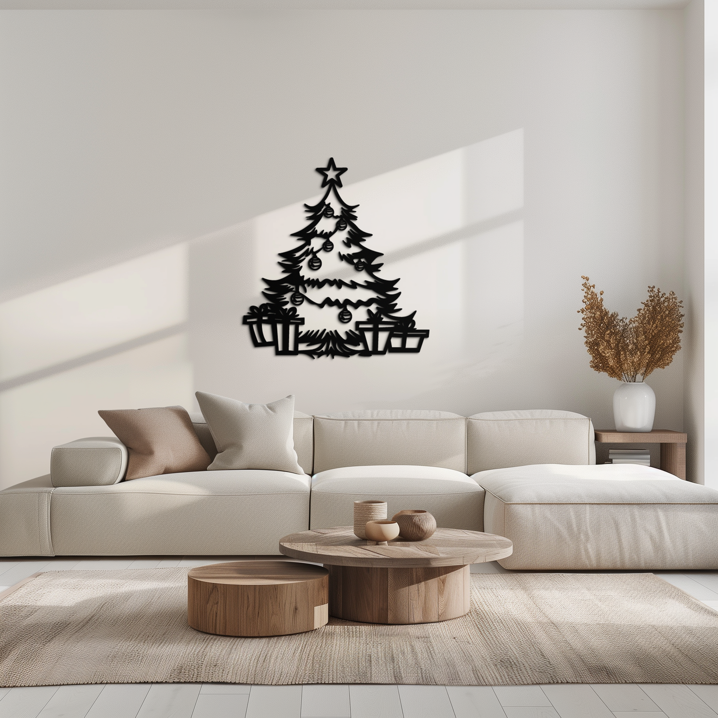Christmas Tree Metal Wall Art - Festive Holiday Decor with Gifts- KAF298 - Tampa Home & Garden Store