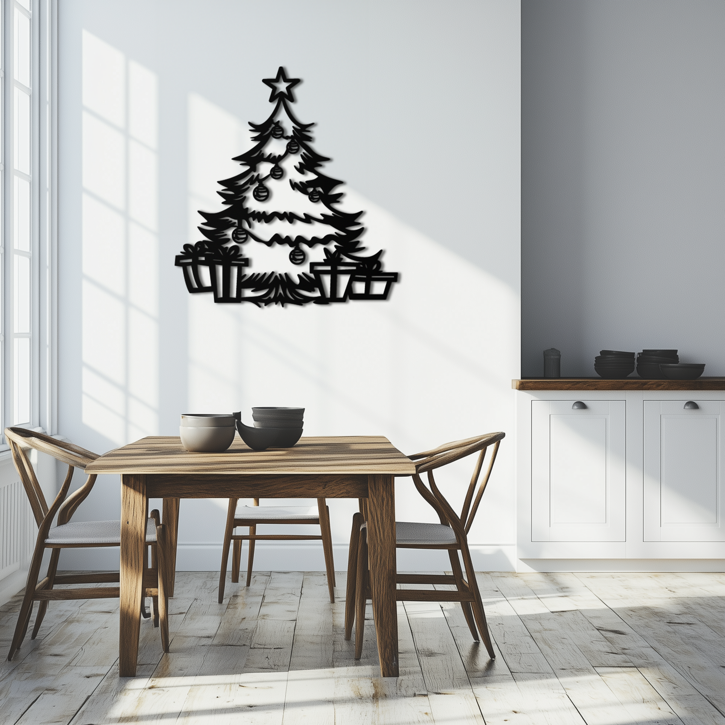 Christmas Tree Metal Wall Art - Festive Holiday Decor with Gifts- KAF298 - Tampa Home & Garden Store