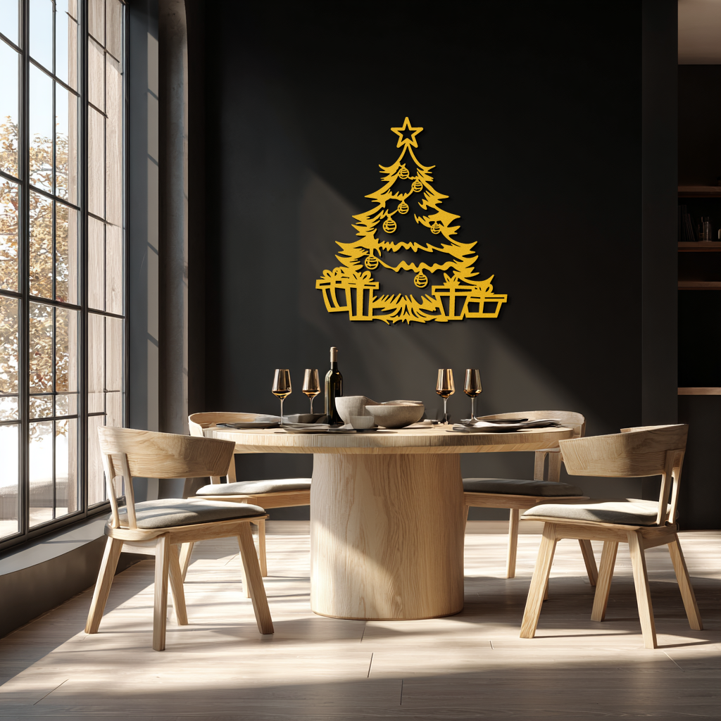 Christmas Tree Metal Wall Art - Festive Holiday Decor with Gifts- KAF298 - Tampa Home & Garden Store