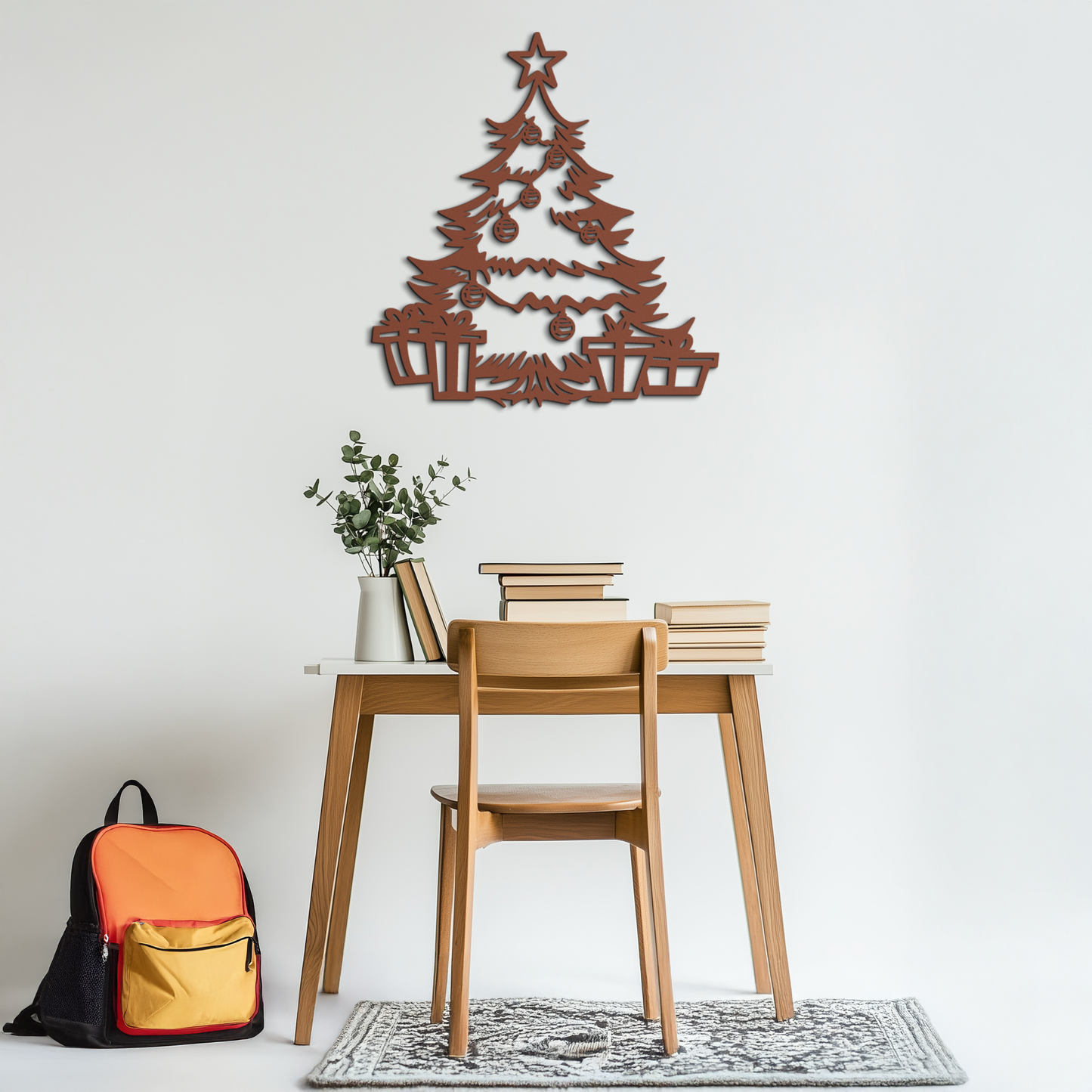 Christmas Tree Metal Wall Art - Festive Holiday Decor with Gifts- KAF298 - Tampa Home & Garden Store