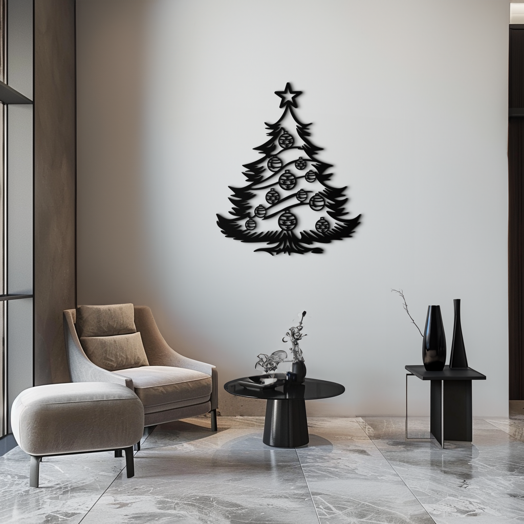 Christmas Tree Metal Wall Art - Festive Holiday Decoration- KAF296 - Tampa Home & Garden Store