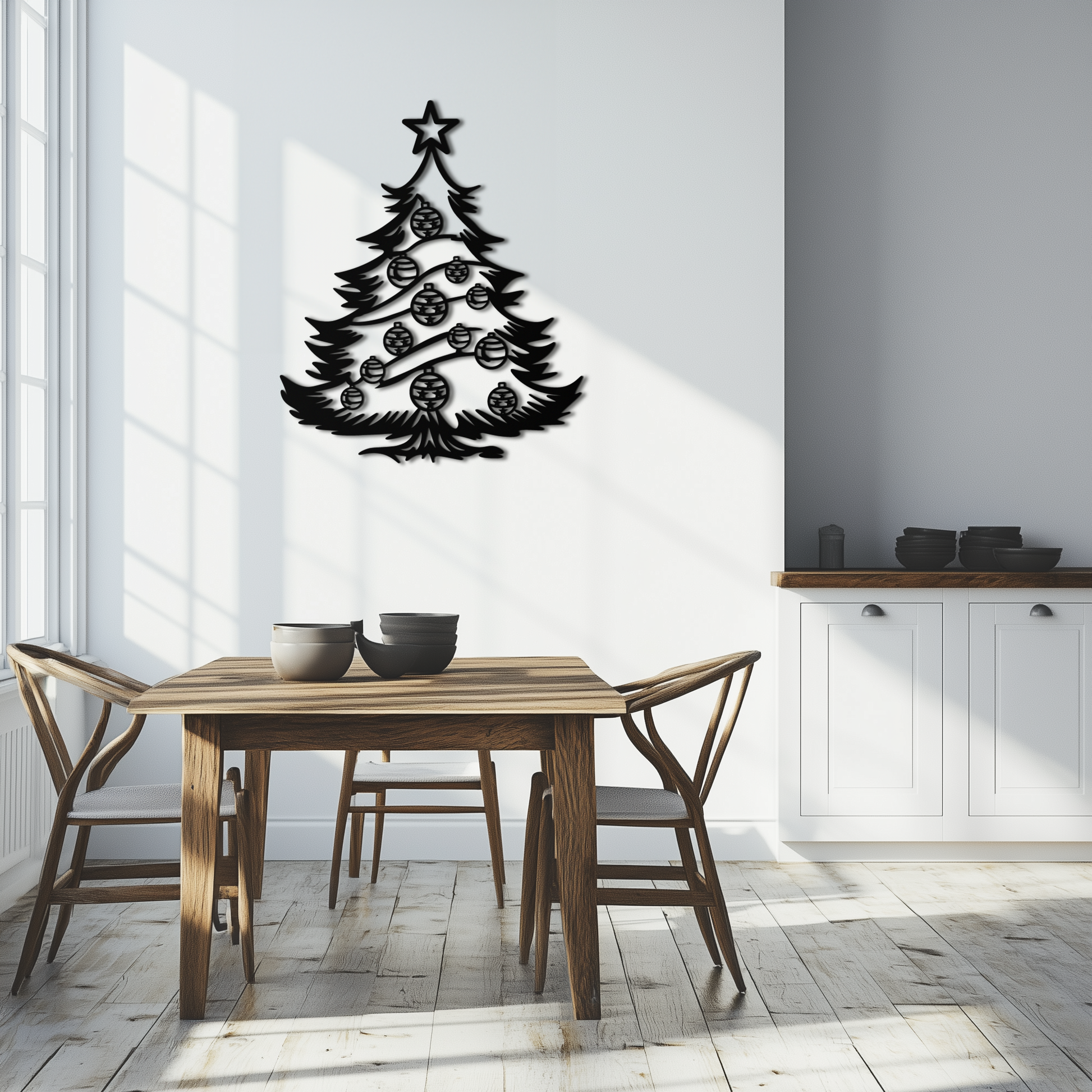 Christmas Tree Metal Wall Art - Festive Holiday Decoration- KAF296 - Tampa Home & Garden Store