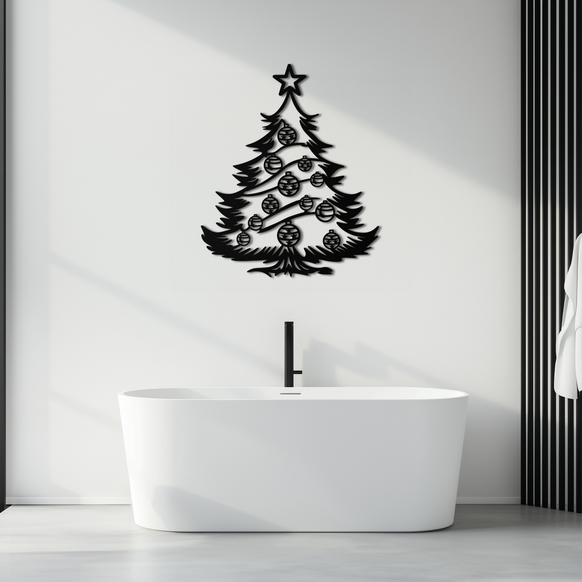 Christmas Tree Metal Wall Art - Festive Holiday Decoration- KAF296 - Tampa Home & Garden Store