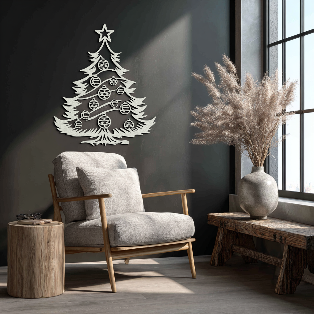 Christmas Tree Metal Wall Art - Festive Holiday Decoration- KAF296 - Tampa Home & Garden Store