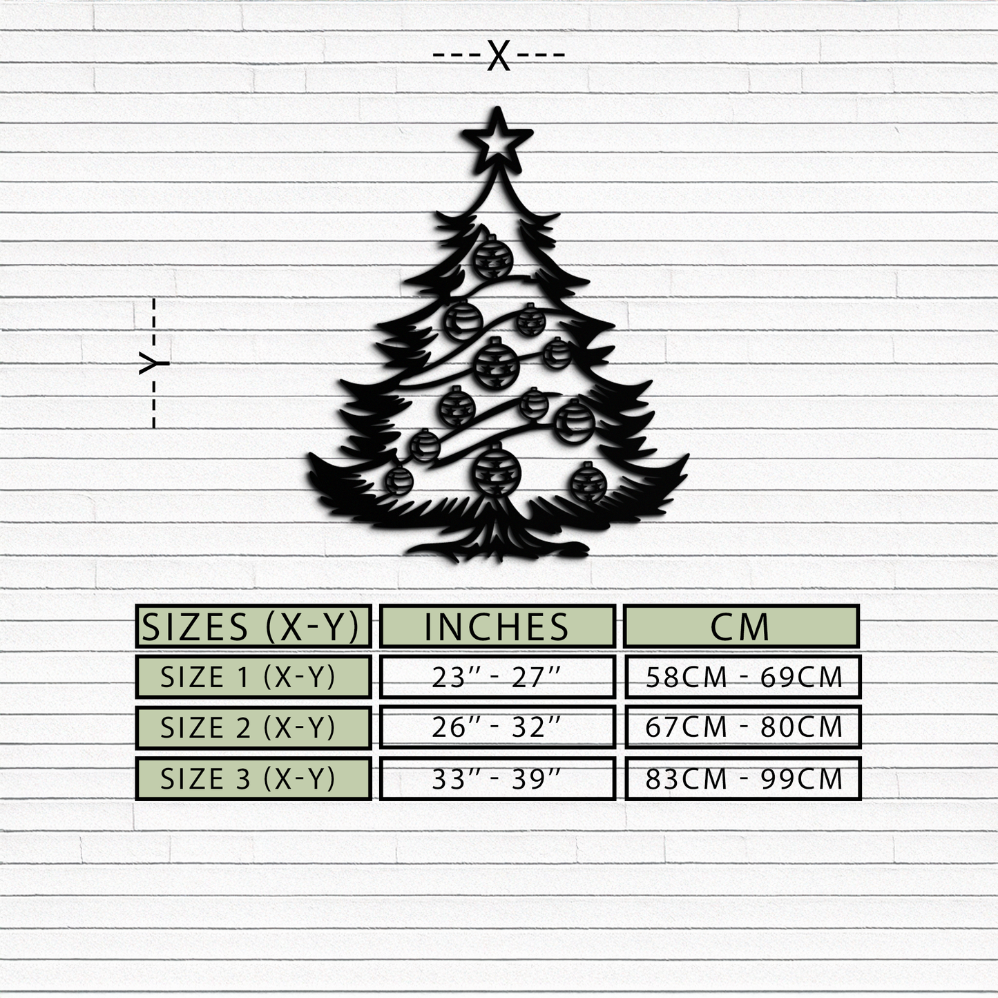 Christmas Tree Metal Wall Art - Festive Holiday Decoration- KAF296 - Tampa Home & Garden Store