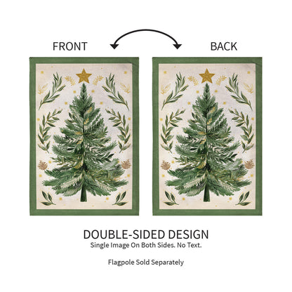 Christmas Tree With Acorn Burlap Garden Flag - Tampa Home & Garden Store