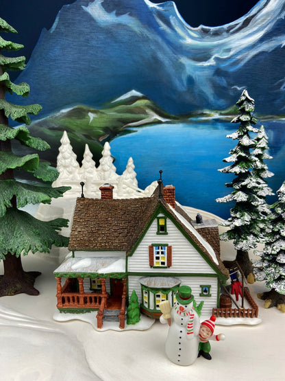 Christmas Village Accessories by Department 56.  Illuminated Harper's Farmhouse. New England Village Series. - Tampa Home & Garden Store