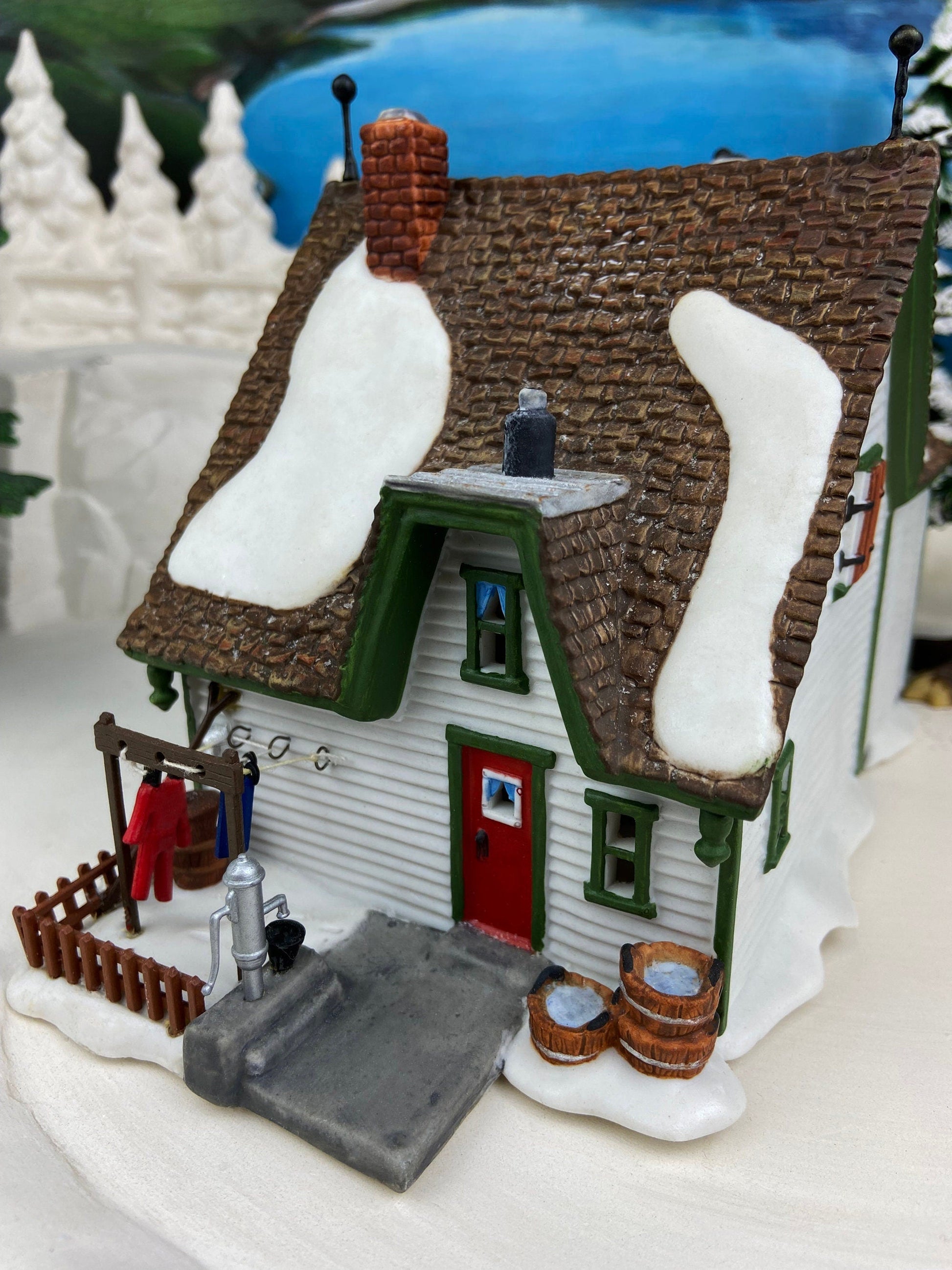 Christmas Village Accessories by Department 56.  Illuminated Harper's Farmhouse. New England Village Series. - Tampa Home & Garden Store