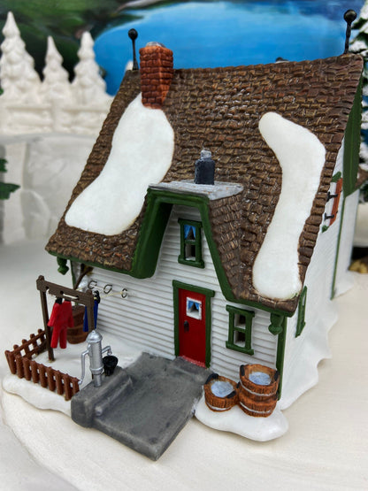 Christmas Village Accessories by Department 56.  Illuminated Harper's Farmhouse. New England Village Series. - Tampa Home & Garden Store