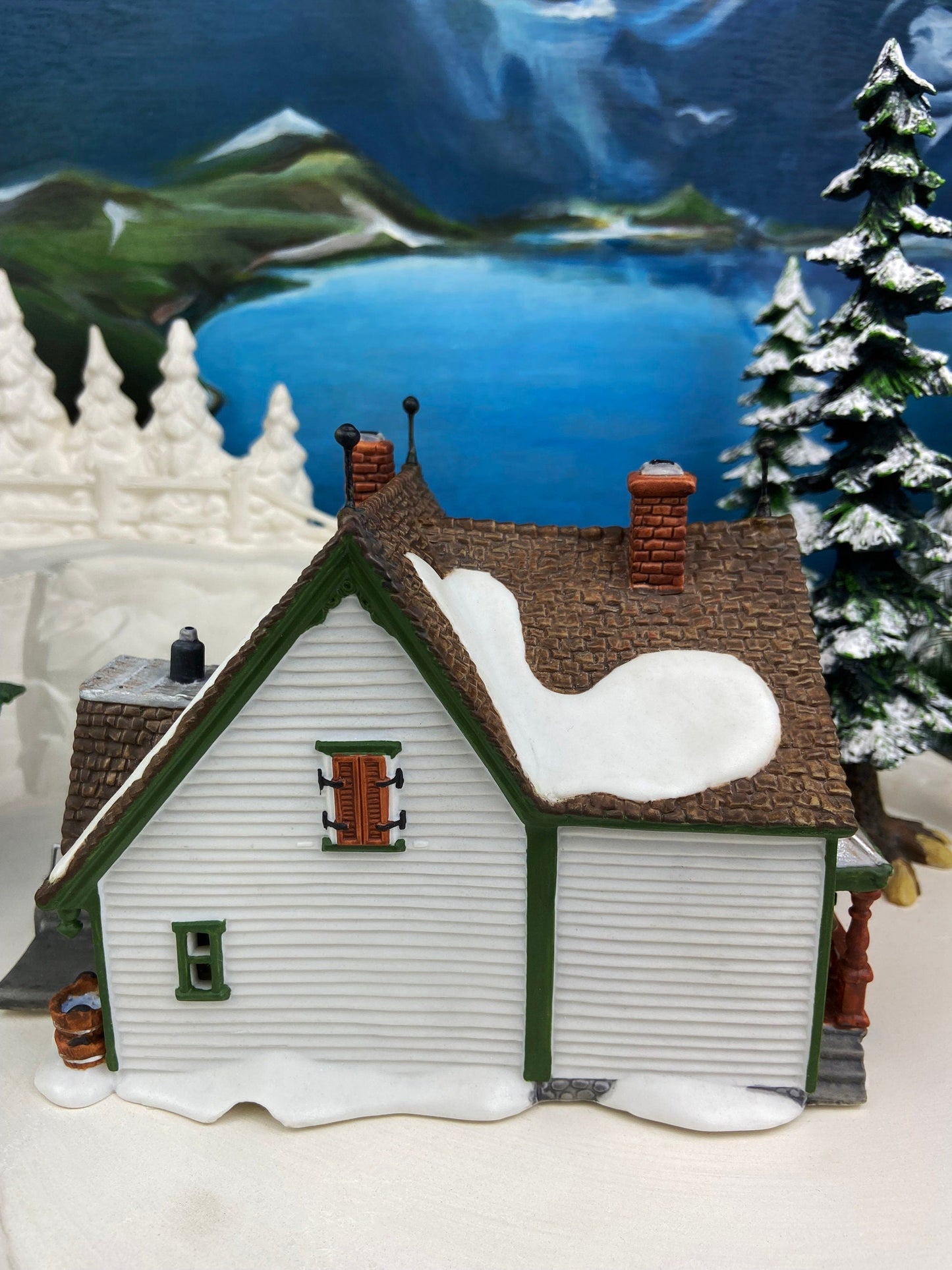 Christmas Village Accessories by Department 56.  Illuminated Harper's Farmhouse. New England Village Series. - Tampa Home & Garden Store