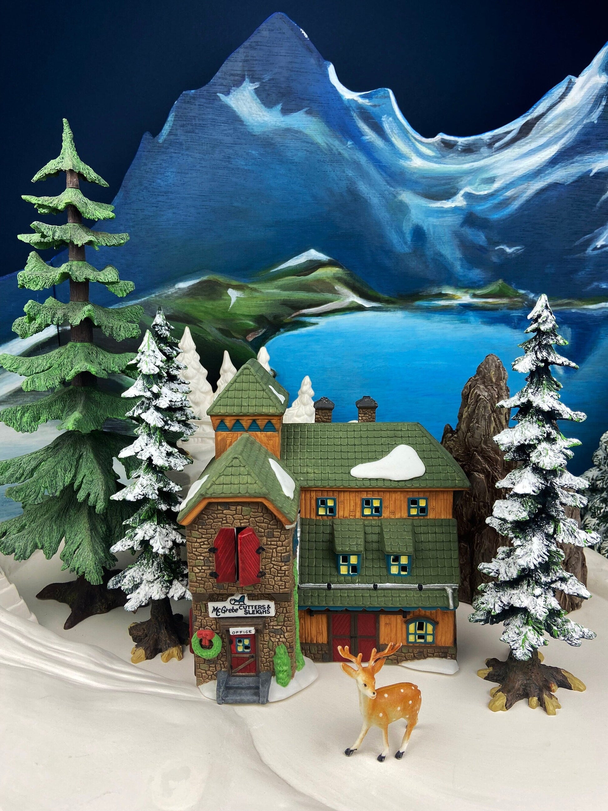 Christmas Village Accessories by Department 56. Illuminated McGrebe Cutters and Sleighs.  New England Village Series. - Tampa Home & Garden Store