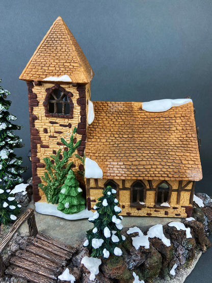Christmas Village Accessories by Department 56.  Illuminated Village Church.  Dickens Village Series. - Tampa Home & Garden Store