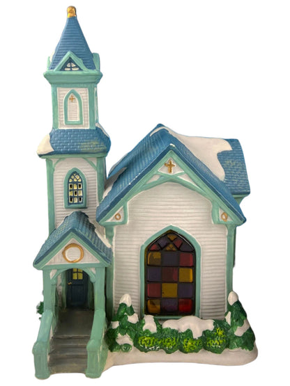 Christmas Village Accessories by Department 56.  Illuminated Village Church.  Dickens Village Series. - Tampa Home & Garden Store