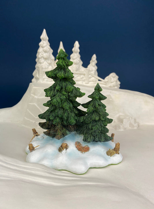 Christmas Village Accessories by Department 56. Two Pines in the Snow. Holiday Decor. Replacements. - Tampa Home & Garden Store