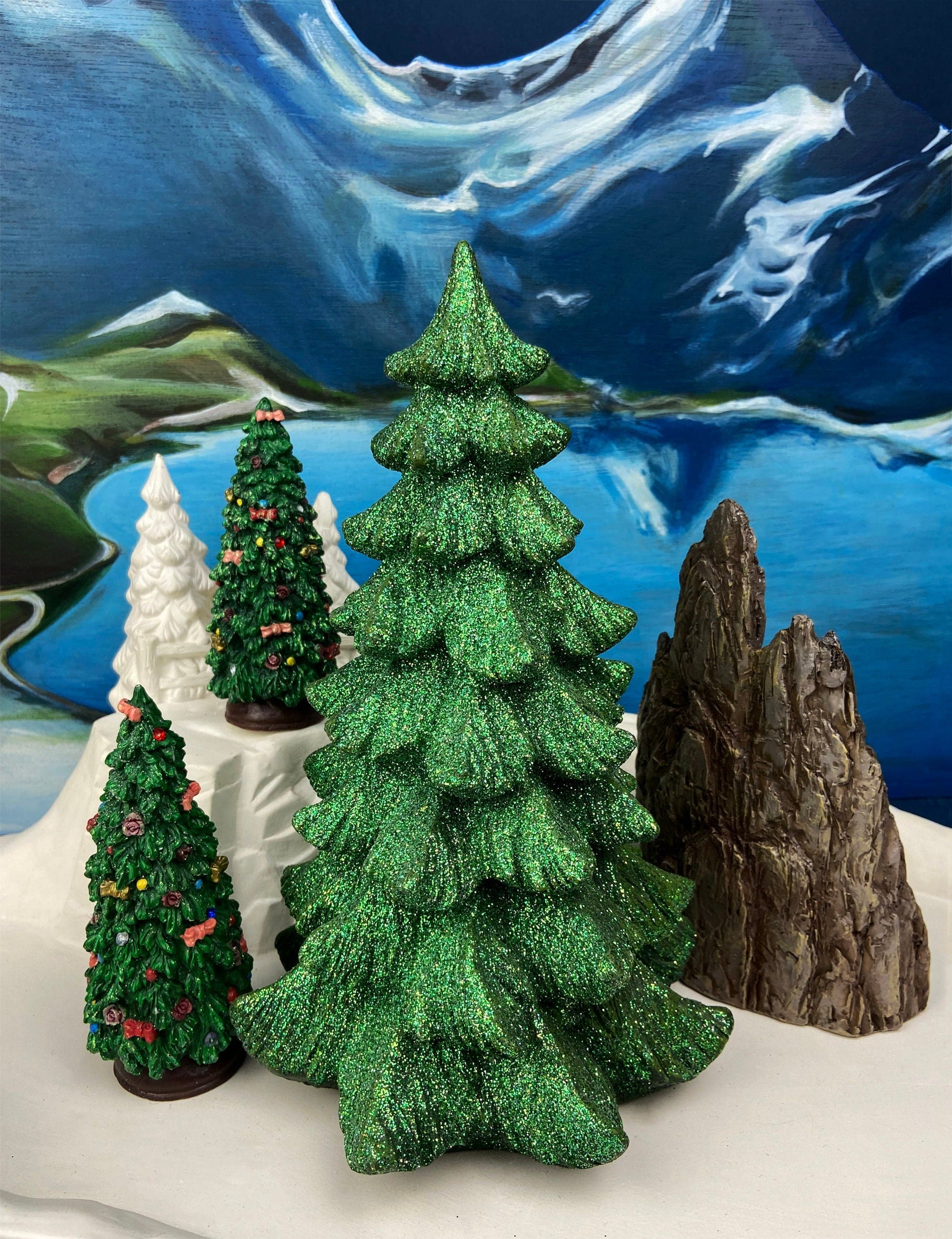 Christmas Village Accessories by Department 56. Two Pines in the Snow. Holiday Decor. Replacements. - Tampa Home & Garden Store