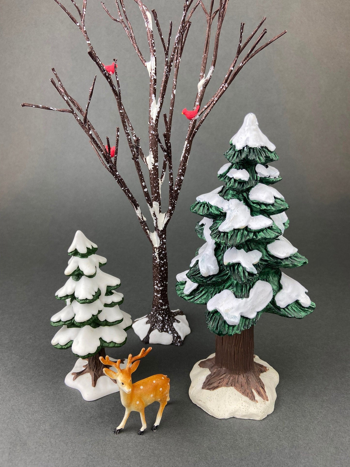 Christmas Village Accessories by Department 56. Two Pines in the Snow. Holiday Decor. Replacements. - Tampa Home & Garden Store