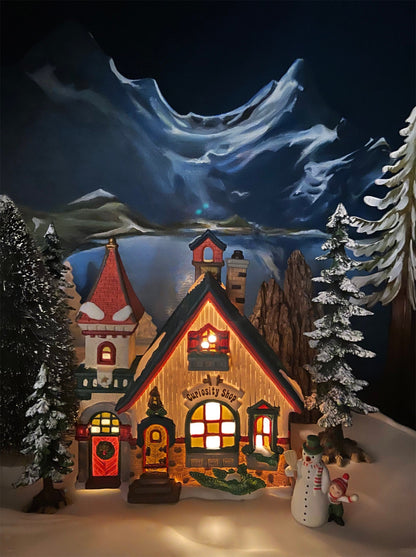 Christmas Village Accessories by O'Well. Illuminated Curiosity Shop.  Porcelain Lighted House. - Tampa Home & Garden Store