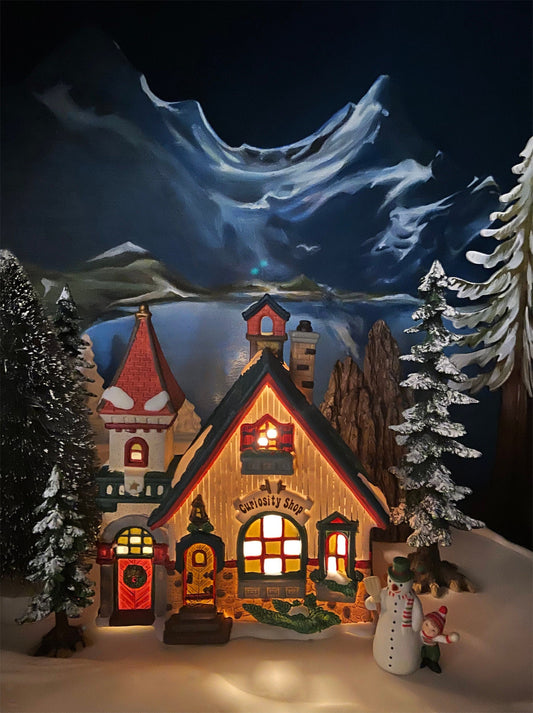 Christmas Village Accessories by O'Well. Illuminated Curiosity Shop.  Porcelain Lighted House. - Tampa Home & Garden Store