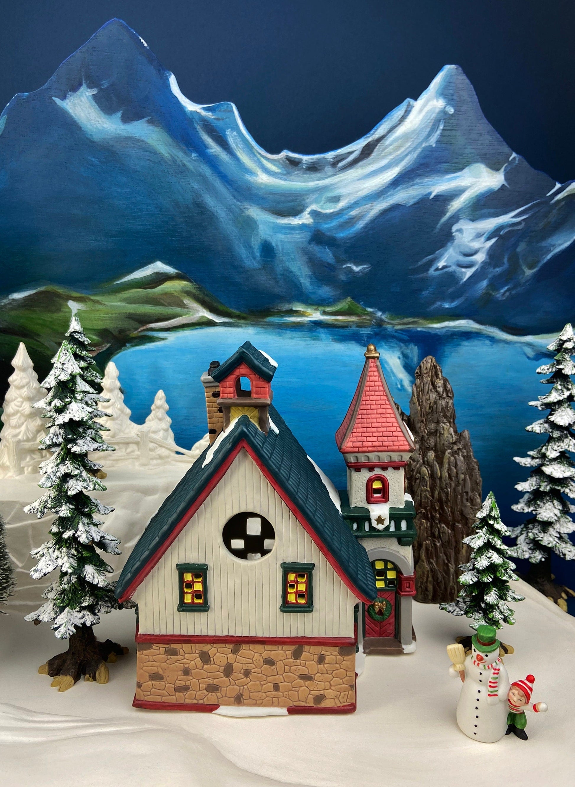 Christmas Village Accessories by O'Well. Illuminated Curiosity Shop.  Porcelain Lighted House. - Tampa Home & Garden Store