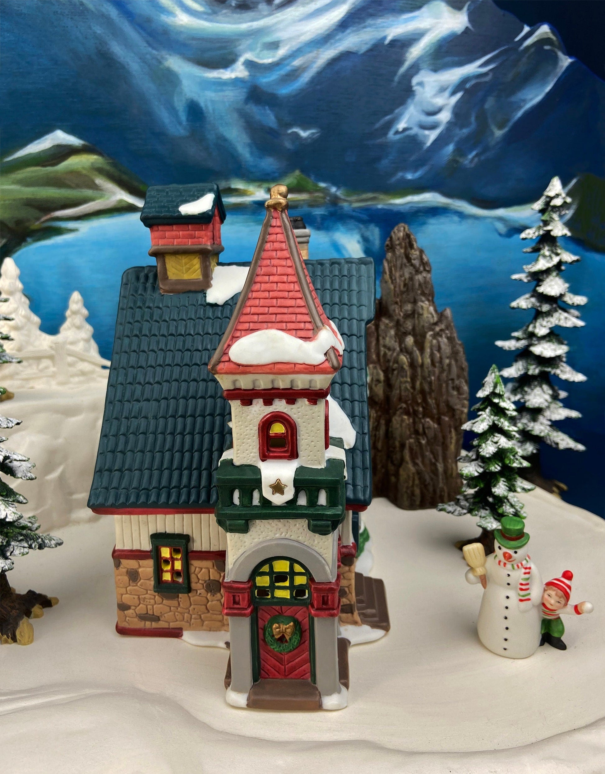 Christmas Village Accessories by O'Well. Illuminated Curiosity Shop.  Porcelain Lighted House. - Tampa Home & Garden Store