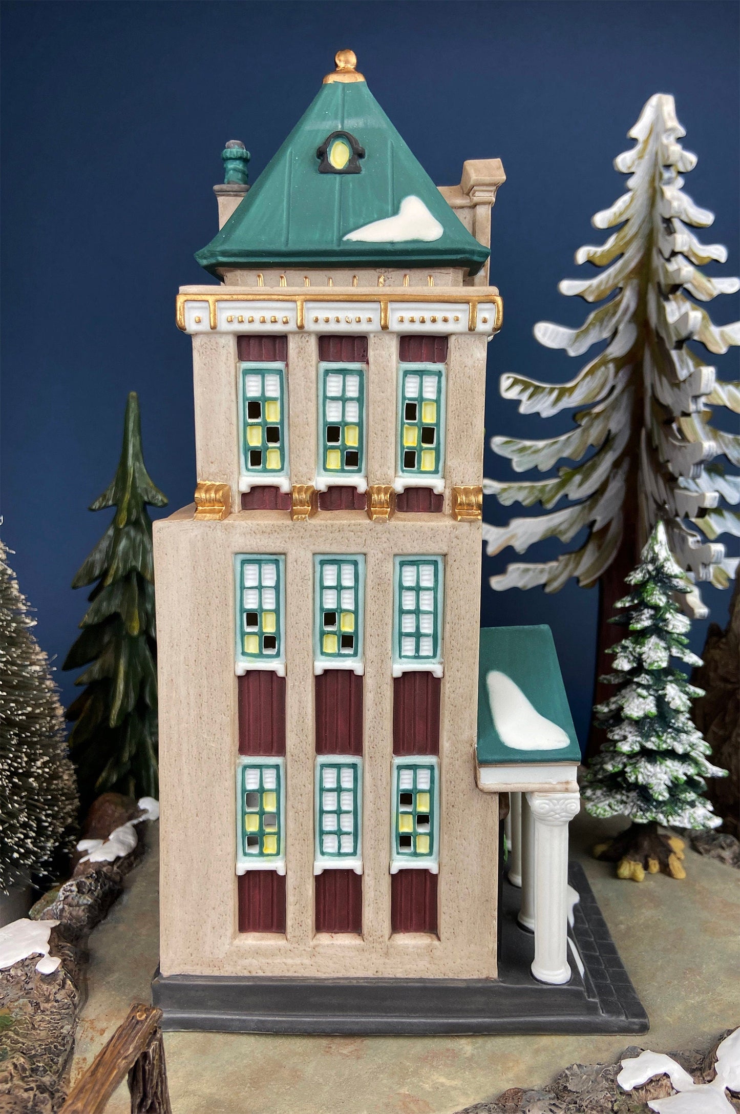 Christmas Village House by Department 56. Illuminated Brokerage House/Stock Exchange. Christmas in the City Series. - Tampa Home & Garden Store