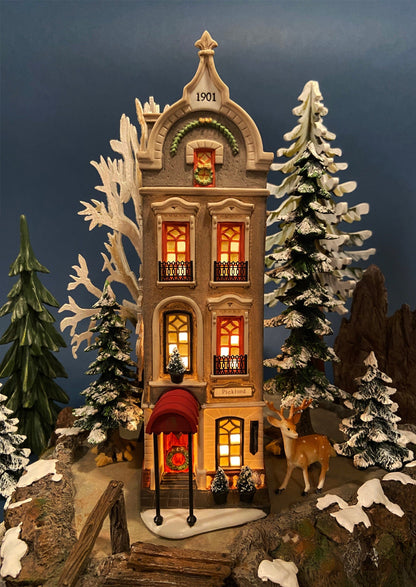 Christmas Village House by Department 56. Illuminated Brokerage House/Stock Exchange. Christmas in the City Series. - Tampa Home & Garden Store