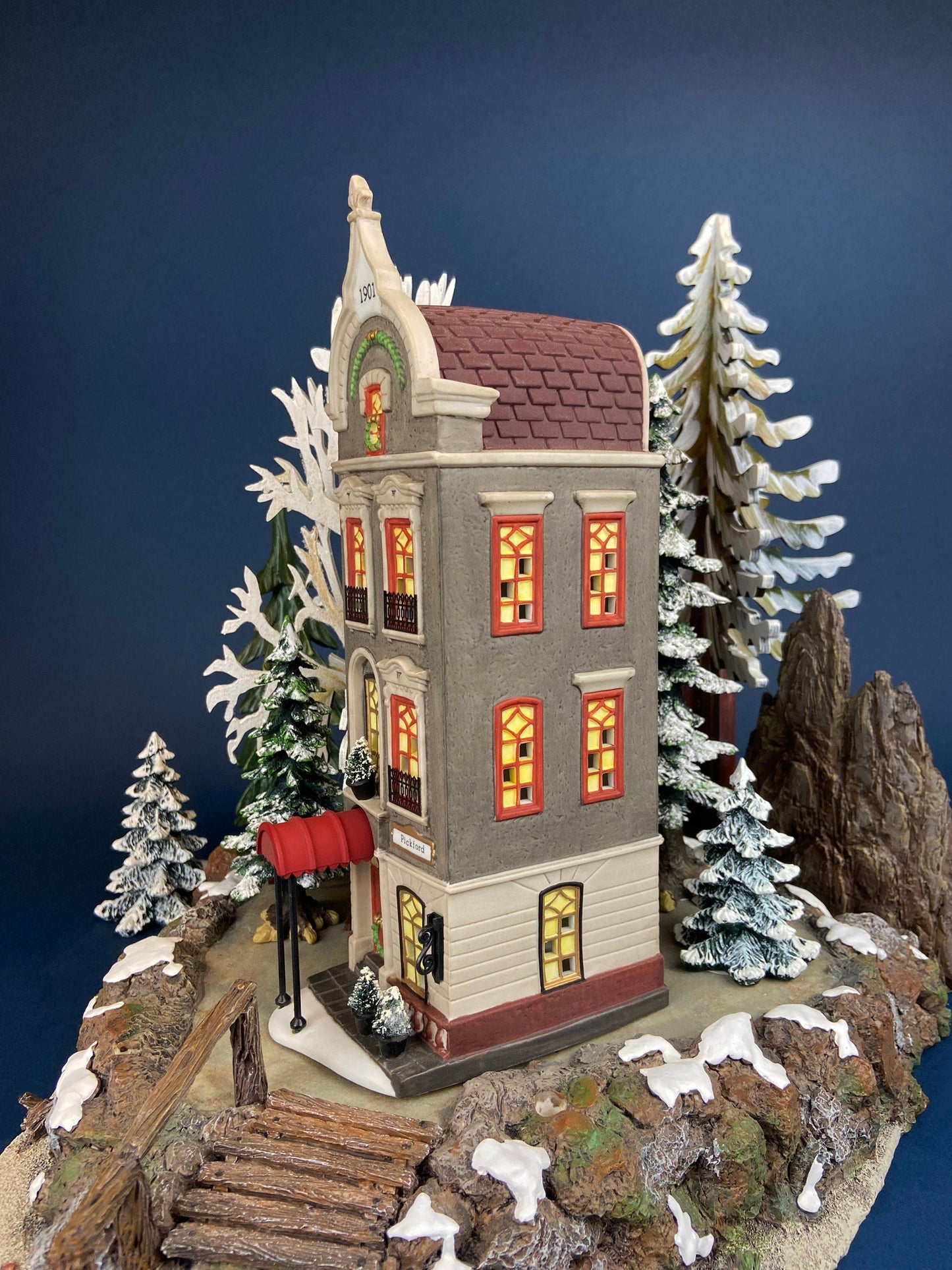 Christmas Village House by Department 56. Illuminated Brokerage House/Stock Exchange. Christmas in the City Series. - Tampa Home & Garden Store