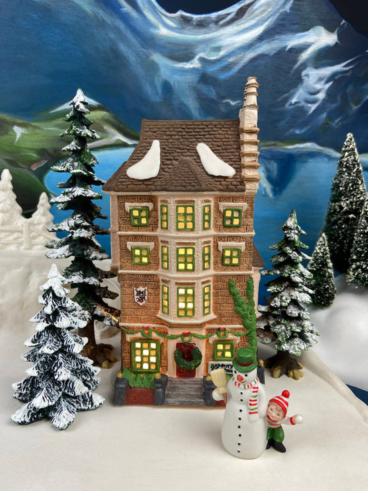 Christmas Village House by Dept 56. Illuminated Nephew Fred's Flat. Dickens Village Series.  Christmas Diorama. Holiday Celebration. - Tampa Home & Garden Store