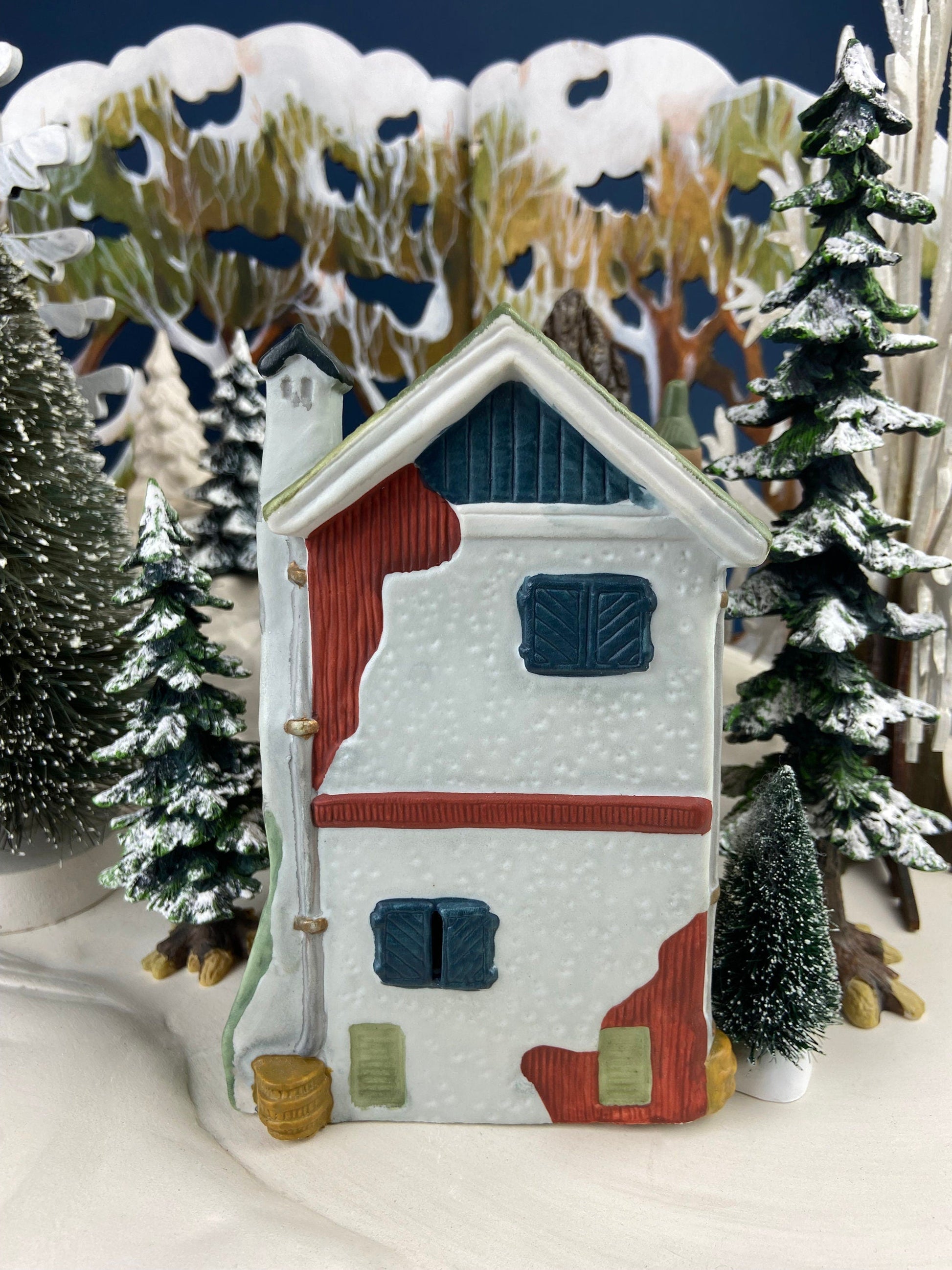 Christmas Village "Martin House" First Edition by Santa's Best. Illuminated Our Town Porcelain Collectable. Holiday Decor. - Tampa Home & Garden Store